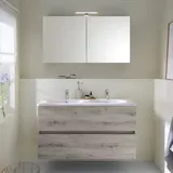 Burgbad Rocio Schrank mit Doppelwaschtisch, mit Spiegelschrank,