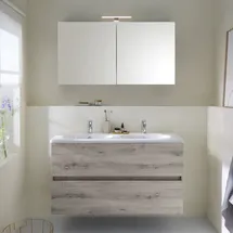 Burgbad Rocio Schrank mit Doppelwaschtisch, mit Spiegelschrank,