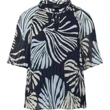 s.Oliver Festliche Chiffon-Bluse mit Plissee und Rüschen Blau 42