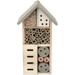 Insektenhotel klein 26x13 cm Bienen Insektenhaus Pinienholz grau