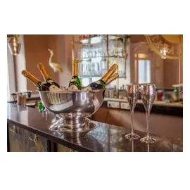 Edzard 2er Set Champagnerkühler Cara, Edelstahl hochglanzpoliert, Ø 40 cm, Höhe 21 cm