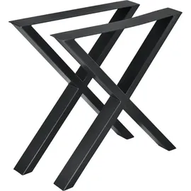[en.casa] Tischgestell Greith 2er-Set X-Form Schwarz 69x72 cm