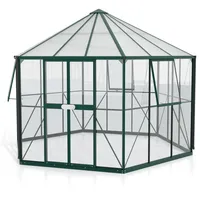Vitavia Hera 9000 Alu grün ESG 3 mm/Dach HKP 6 mm 9 m2 inkl. Stahlfundament
