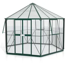 Vitavia Hera 9000 Alu grün ESG 3 mm/Dach HKP 6 mm 9 m2 inkl. Stahlfundament