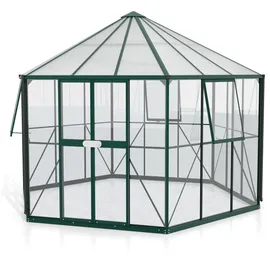 Vitavia Hera 9000 Alu grün ESG 3 mm/Dach HKP 6 mm 9 m2 inkl. Stahlfundament