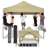 COBIZI Faltpavillon 3x3 Wasserdicht Stabil Winterfest ohne Seitenwand,Pop Up Pavillon Partyzelt,Sonnenschutz Gartenpavillon,Pavillon Faltbar mit Handtasche(3 mal 3m Schwarz)