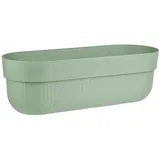ENGELLAND - 1 x Blumenkasten, Blumentopf, Farbe: Pistazien-Grün, Pflanzkasten mit Wasserspeicher/Drainagesystem und Abstandshalter, 50 cm, PP-Kunststoff, Balkonkasten, länglich, formstabil