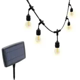 VELAMP CASSIOPEA: Solargirlande IP44, 10 LED-Leuchtmittel, schwarz