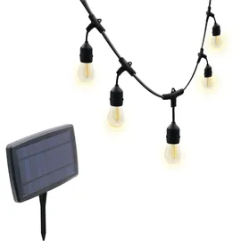 VELAMP CASSIOPEA: Solargirlande IP44, 10 LED-Leuchtmittel, schwarz