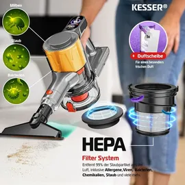 Kesser Akku Staubsauger Hellblau / Orange
