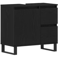 VidaXL Waschbeckenunterschrank Schwarz Eiche 65x33x60 cm Holzwerkstoff