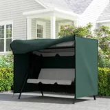 Schutzhülle 600D Oxford, Hollywoodschaukel Abdeckung 3 Sitzer, Abdeckplane, Dunkelgrün | wasserdicht UV-beständig | 205x124x164 cm - dunkelgrün