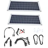 2x10w Monokristallines Solarpanel-set Für Notladegeräte Für Boote Und Wohnmobile