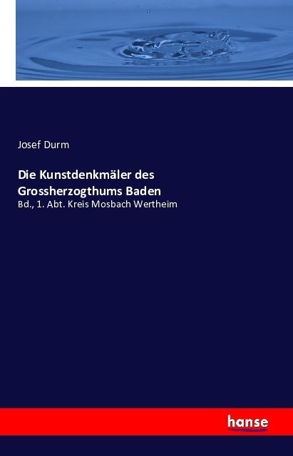 Die Kunstdenkmäler Des Grossherzogthums Baden - Josef Durm  Kartoniert (TB)