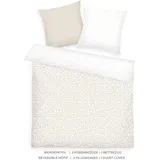 Tom Tailor Renforcé Bettwäsche ORGANIC LEAVES Beige/Weiß 200 x 220 cm + 2 x 80 x 80 cm