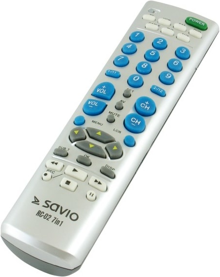 Savio RC-02 Fernbedienung IR Wireless DVD/Blu-ray, TV Drucktasten (Infrarot), Fernbedienung, Grau