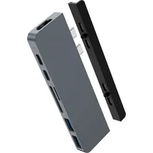 Hyper HyperDrive Duo 7-in-2 Dock für MacBook Pro/Air – Space Gray, HD28C-SILVER, grau