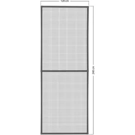 Schellenberg Fliegengitter für bodentiefe Fenster Premium 120 x 240 cm Grau