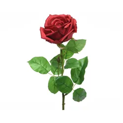 Rose am Stiel - Kunstblume - Real Touch Oberfläche - H: 68cm - rot