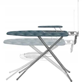 Kadax Bügelbrett mit Bügeleisenablage, 120x38cm, Blau