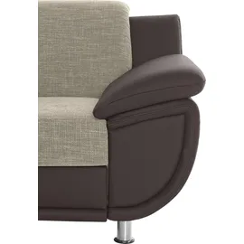 TRENDMANUFAKTUR Ecksofa Rondo 3 Kunstleder 3-Sitzer Beige