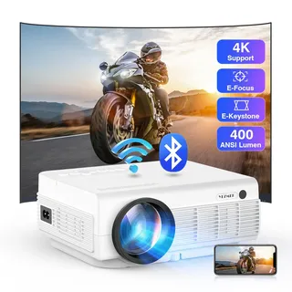 yezmek Beamer 4K [Elektrischer Fokus & Trapezkorrektur & Zoom], Native 1080P 16000L 5G WiFi Bluetooth Projektor, Mini Heimkino/Outdoor Video Beamer für TV Stick/Laptop/Handy/Tablet/Spielkonsole HDMI USB