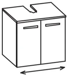 Artiqua 400 variabler Universalwaschtischunterschrank, Castello Eiche quer NB, 400-WBV2T-1-7136-426 400-WBV2T-1-7136-426