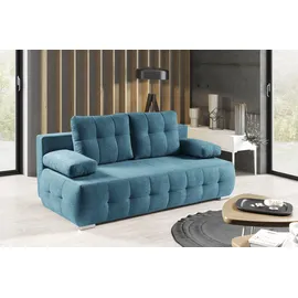 werk2 Schlafsofa WERK2 "Indigo Bettsofa mit Bettkasten, Breite 205cm, hochwertige Verarbeitung", blau (türkis), B:205cm H:90cm T:95cm, 100% Polyester, Sofas, Schlafsofa, 2-Sitzer Sofa und Schlafcouch mit Federkern & Bettkasten