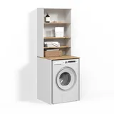 livinity® Waschmaschinenschrank Paolina 66 x 88,2 cm Weiß/Artisan
