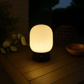 Brilliant LED Tischleuchte "Sarastro", weiß, schwarz, 1, Ø 13cm H: 20cm, 1 Stk., Leuchten, Akku Leuchte, 280 lm, 2700 K, RGB, dimmbar, Wireless Charging, LED Tischleuchte