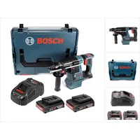 Bosch Professional, Bohrmaschine + Akkuschrauber, Bosch GBH 18V-26 Akku Bohrhammer 18V 2,6J brushless SDS plus + 2x Akku 2,0Ah + Ladegerät + L-Boxx (Akkubetrieb)