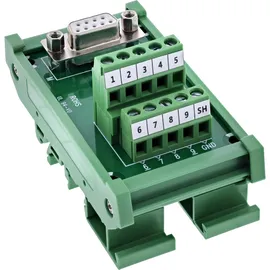 InLine InLine® D-Sub 9 Terminalblock, Buchse, Schraubklemme, Hutschiene