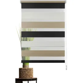 MYDECO Doppelrollo Just-Triple 60 x 160 cm braun/weiß