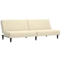 vidaXL Schlafsofa 2-Sitzer Creme Samt