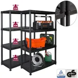 Kreher Schwerlastregal Kunststoff 18" schwarz 4 Böden