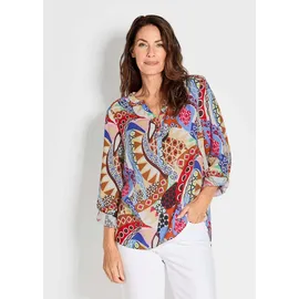GOLDNER Florale Druckbluse mit V-Ausschnitt bunt 38
