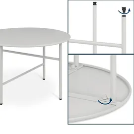 bomoe Beistelltisch Hellgrau Metall 53 x 36 cm