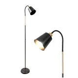 ANTEN LED Stehlampe Metall LED Stehleuchte E27 360° Schwenkbare Leselampe Schwarz, für Wohnzimmer Schlafzimmer Sofa Lamp,Höhe 159cm schwarz