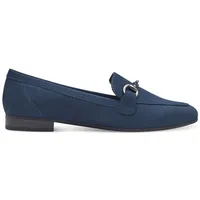 Marco Tozzi Damen Loafer ohne Absatz Vegan mit Schnalle, Blau (Navy), 37 EU