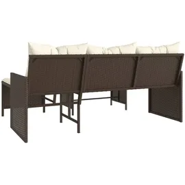vidaXL Gartensofa in L-Form Loungesofa braun