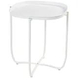[en.casa] Tabletttisch Sandefjord Stahl 53x46x46 cm Weiß [en.casa]