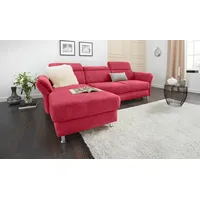 sit&more Ecksofa »Avignon L-Form«, Kopfteilverstellung, wahlweise mit Bettfunktion und Bettkasten rot