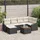 vidaXL Garten-Sofa-Set 7 pcs Schwarz Weiß - Schwarz