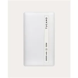 Tucano Powerbank 24000mAh USB-C PD 120W + USB-C Kabel Weiß