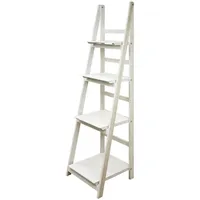 Kingpower Leiterregal Regal Bücherregal Wandregal Standregal Blumentreppe Klappbar Weiß weiß