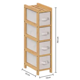 5five simply smart - feines Regal mit 4 Körben Tidy Box aus Bambus