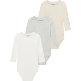 huggies babywear Langarmbody HUGGIES BABYWEAR "HUGB 3PK BODYSUIT", Jungen, Gr. 3 (68), N-Gr, huggies oatmeal htr, Feinripp, Obermaterial: 100% Baumwolle, unifarben, normal lang, Rundhals, abgerundeter Saum, Bodys, 3er-Pack, in Ripp-Optik