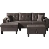 Home Deluxe Sofa ROM - versch. Farben - Braun
