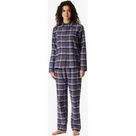 SCHIESSER Pyjama kariert Blau/Lila 4XL