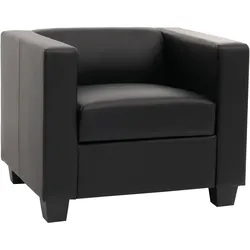 Sessel Loungesessel Lille ~ Leder, schwarz